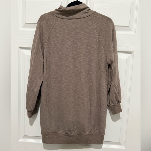 Cozy Tan Cowl Neck Tunic Top - Picture 4 of 7